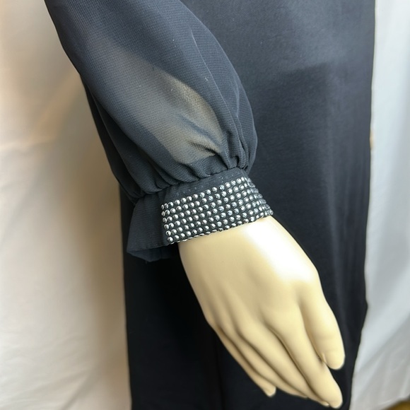 Charlotte Russe Party Dress. Off the Shoulder Sheer Sleeve. Sparkle Cuff. Sz XL. - Picture 2 of 10